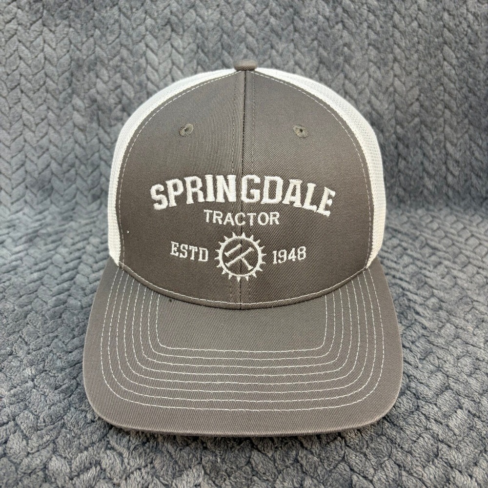 Outdoor Cap OC771 Springdale Tractor Snapback OS Gray White Mesh Trucker Hat - Picture 2 of 9